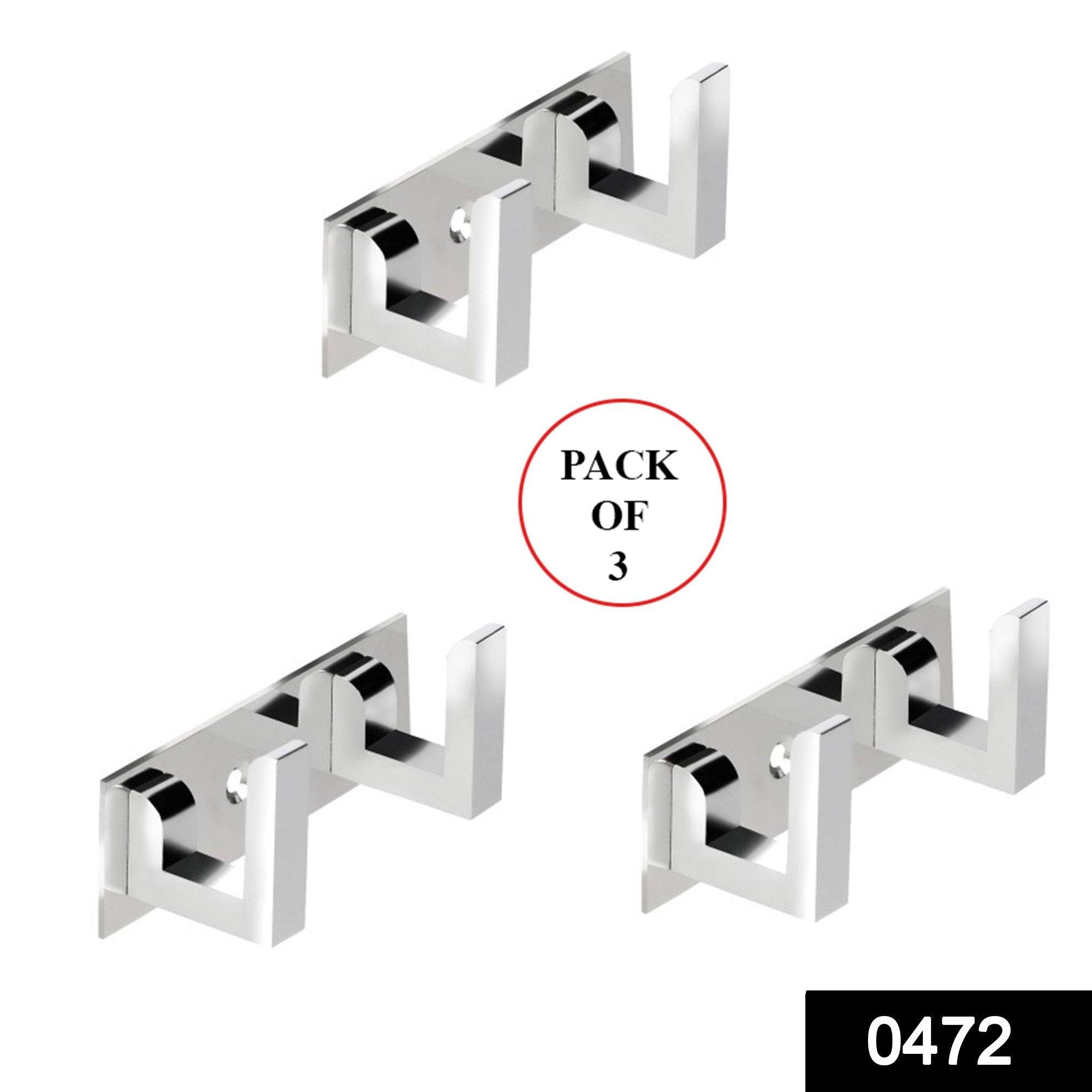 0472_2 Pin Cloth Hanger Bathroom Wall Door Hooks For Hanging keys,Clothes Holder Hook Rail (Pack of 3) - SkyShopy 0472_2 Pin Cloth Hanger Bathroom Wall Door Hooks For Hanging keys,Clothes Holder Hook Rail (Pack of 3) - SkyShopy
